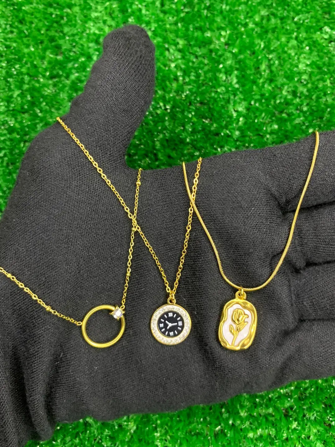Pack of 3PCS Multi Layered Gold Plated Pendants