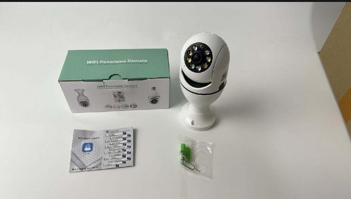 White 360-View Security Camera for Home Office