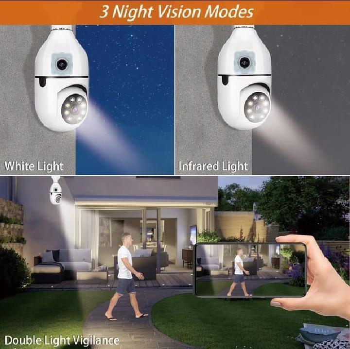 White 360-View Security Camera for Home Office