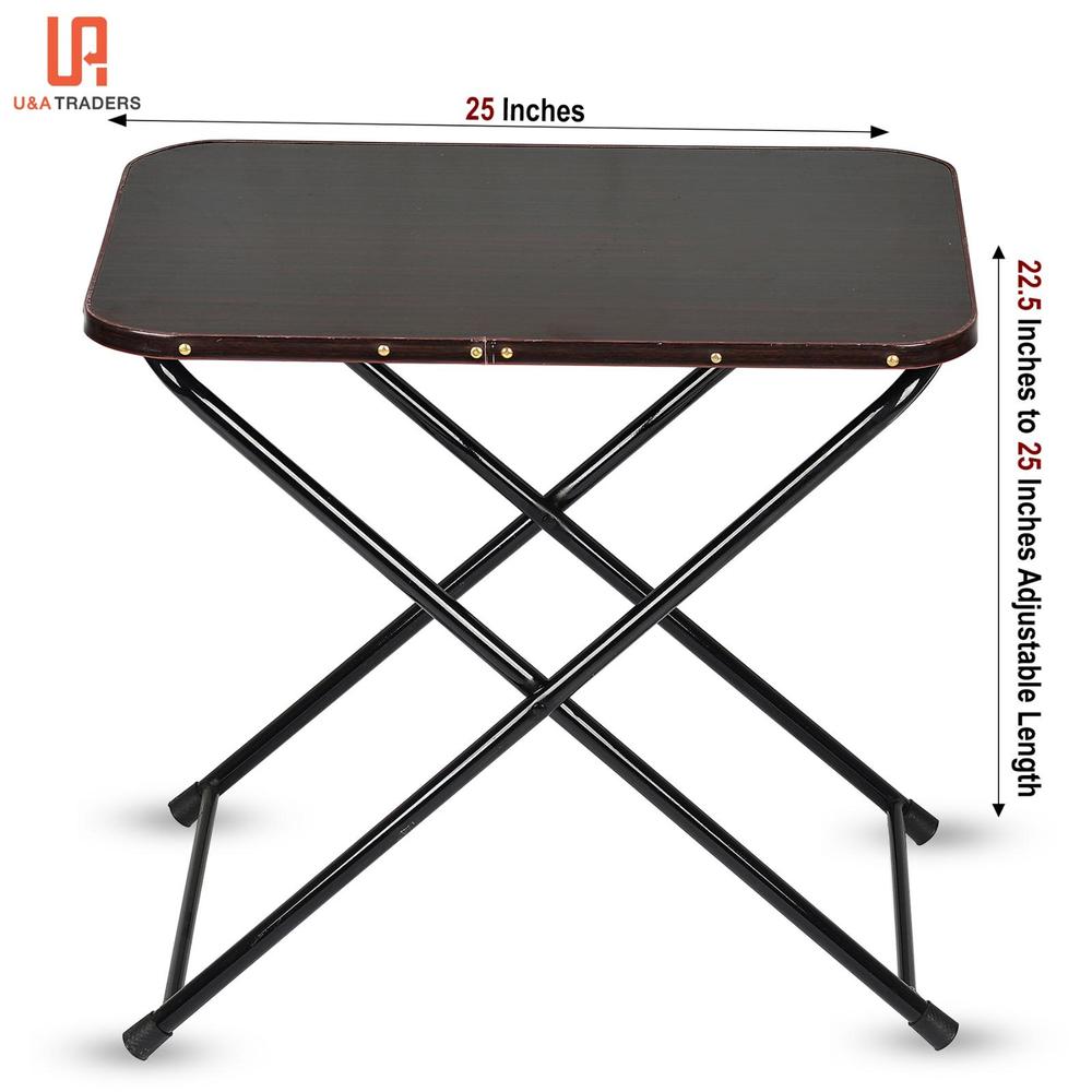 Foldable Wooden Ironing Table Black Metal Frame