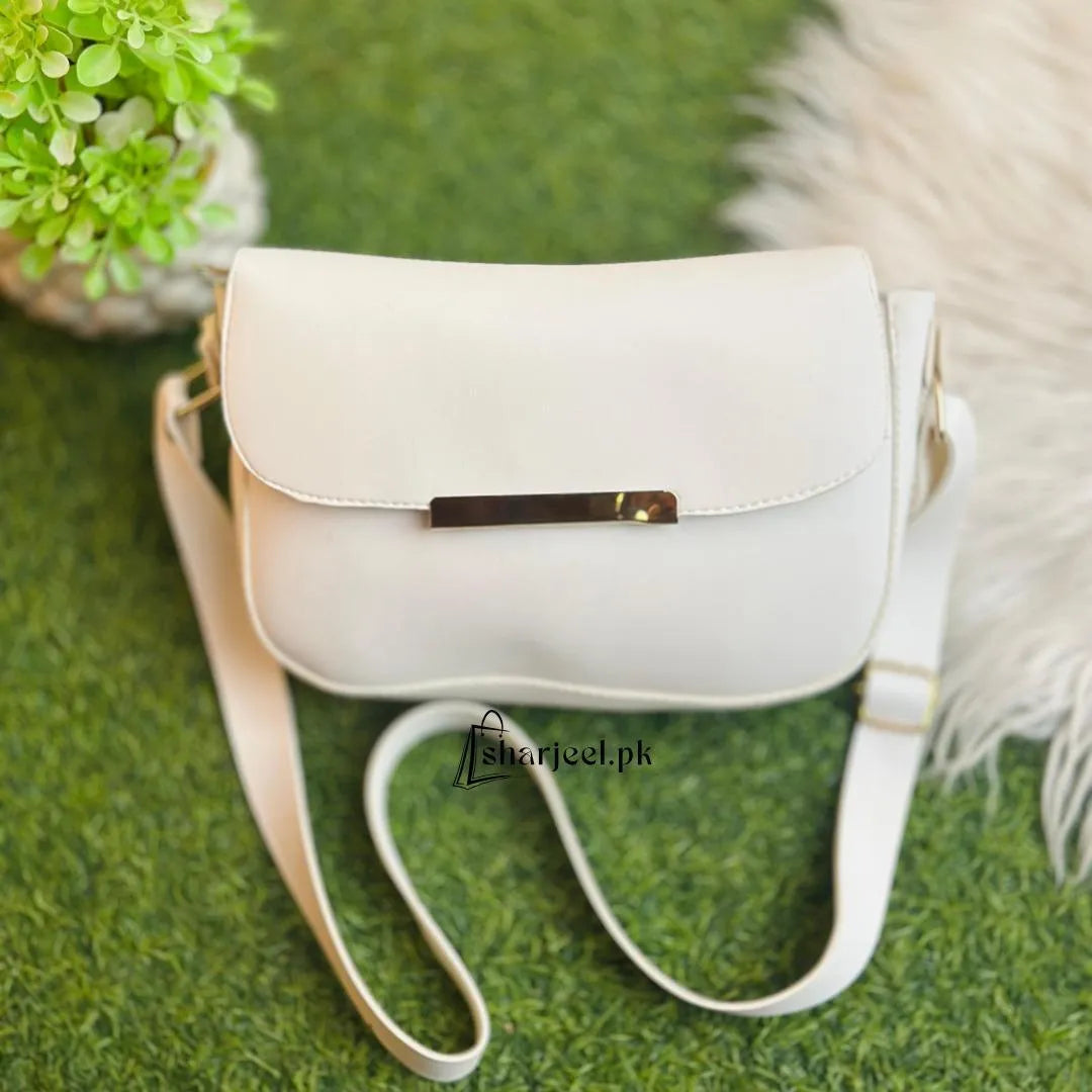 White Leather Belt Bag for Women with Adjustable Strap