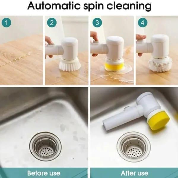 Electric Spin Scrubber White ABS Multi-Functional