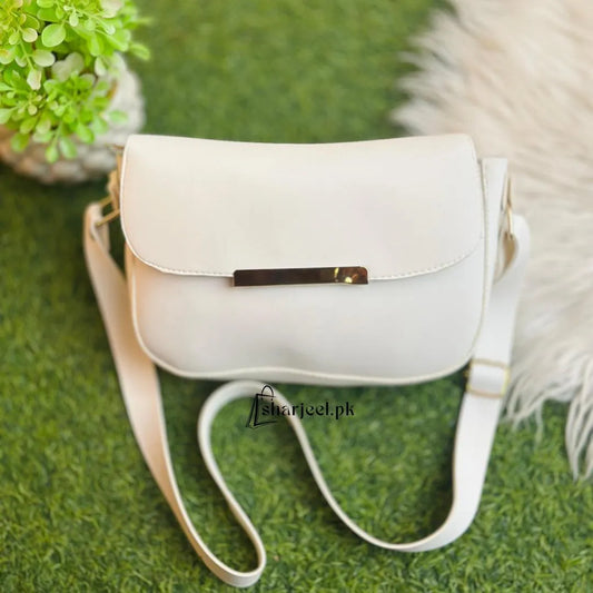 White Leather Belt Bag for Women with Adjustable Strap