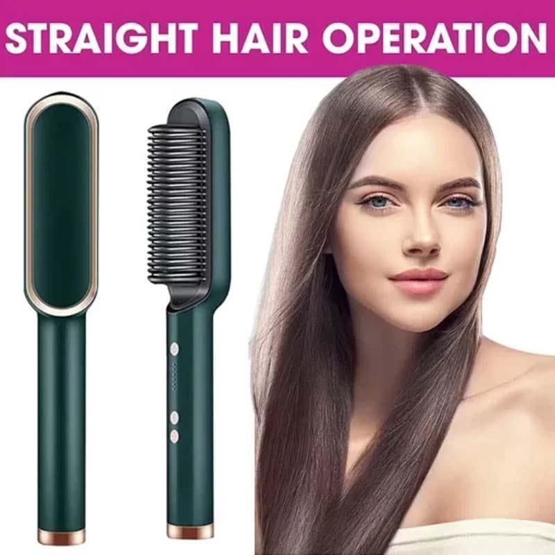 Green Hair Straightener Brush for Pakistani Women