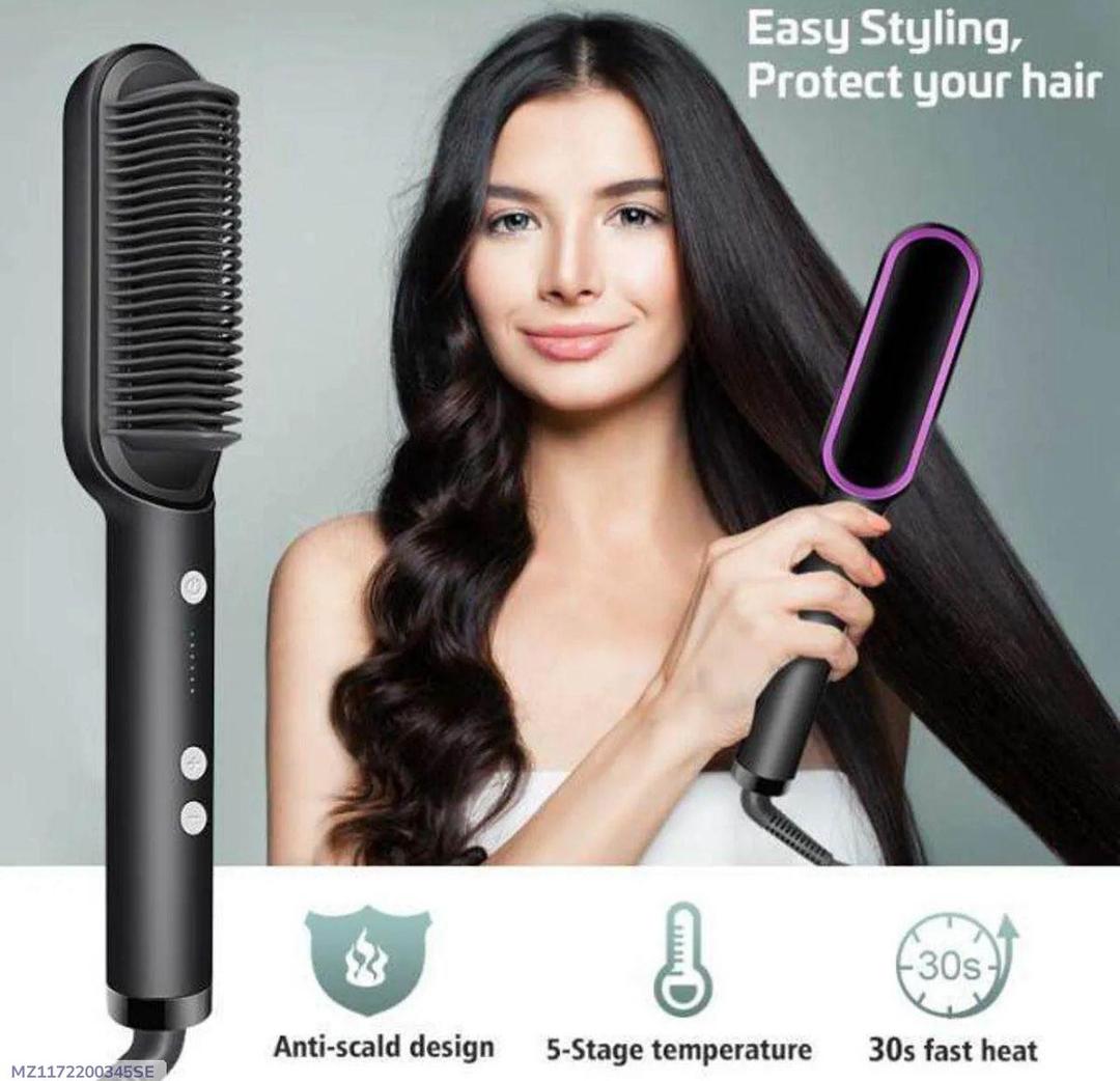 Green Hair Straightener Brush for Pakistani Women