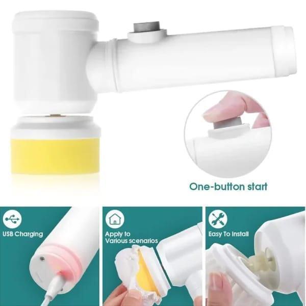 Electric Spin Scrubber White ABS Multi-Functional
