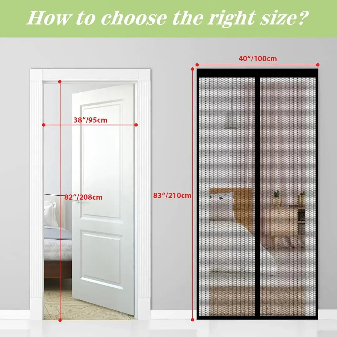 Anti Mosquito Magnetic Mesh Curtain Hands-Free Automatic Closing Screen Door - 100x210cm