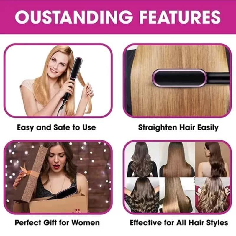 Green Hair Straightener Brush for Pakistani Women