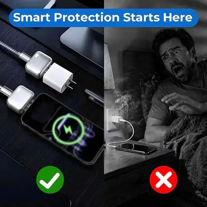 140W Smart Auto Stop Charging Adapter, Automatic Separator Al Full-Charge Disconnector and Overcharge Protection USB Adapter, Universal Overcharge Protection for Smartphone, Tablet, Laptop, Battery Care Power Splitter